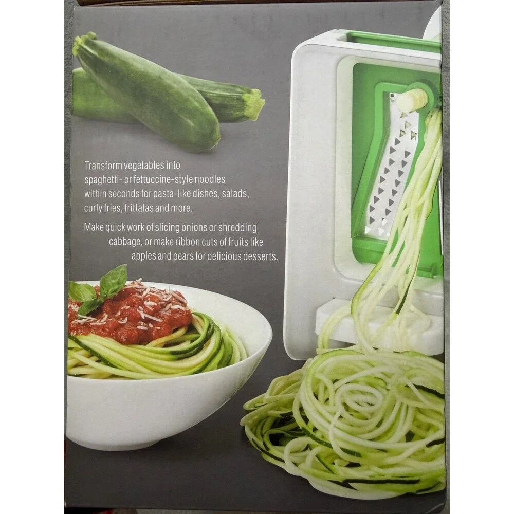 OXO Tabletop Spiralizer 3 Steel Interchangeable Blades Noodle Slicer Spiral Food
